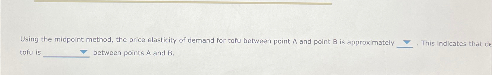 using the midpoint method the price elasticity of demand for tofu