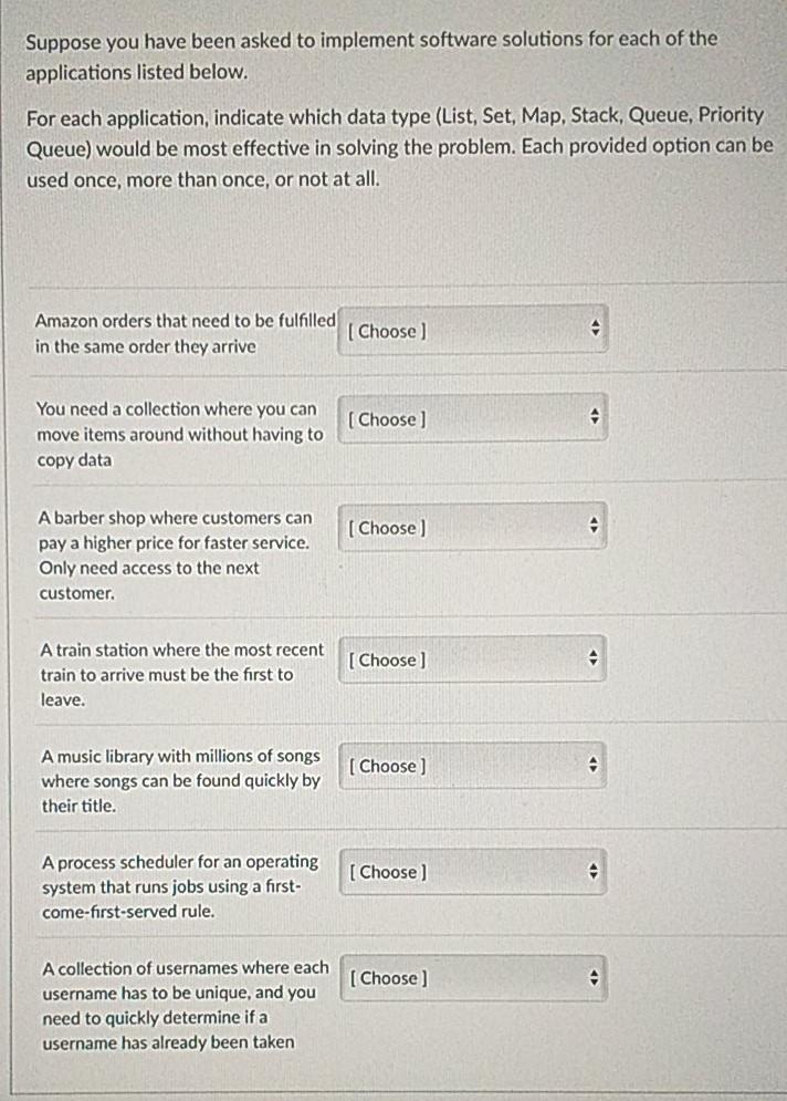Solved Suppose you have been asked to implement software | Chegg.com