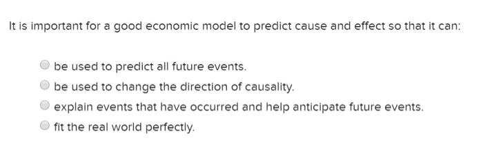 What Does A Good Economic Model Do