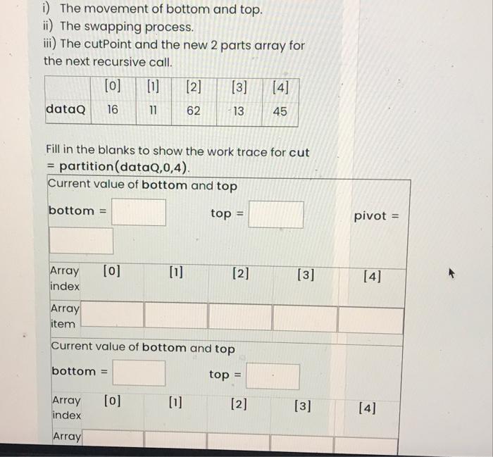 Solved 11 The following program is a Quick Sort function | Chegg.com