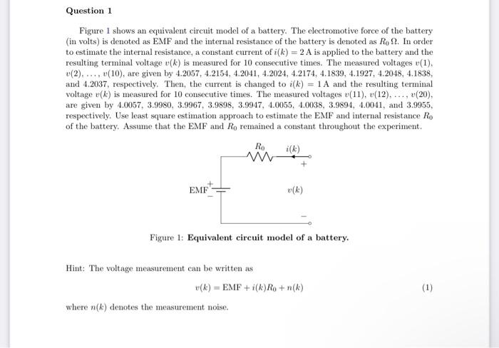 Solved Question 1 Figure 1 shows an equivalent circuit model | Chegg.com