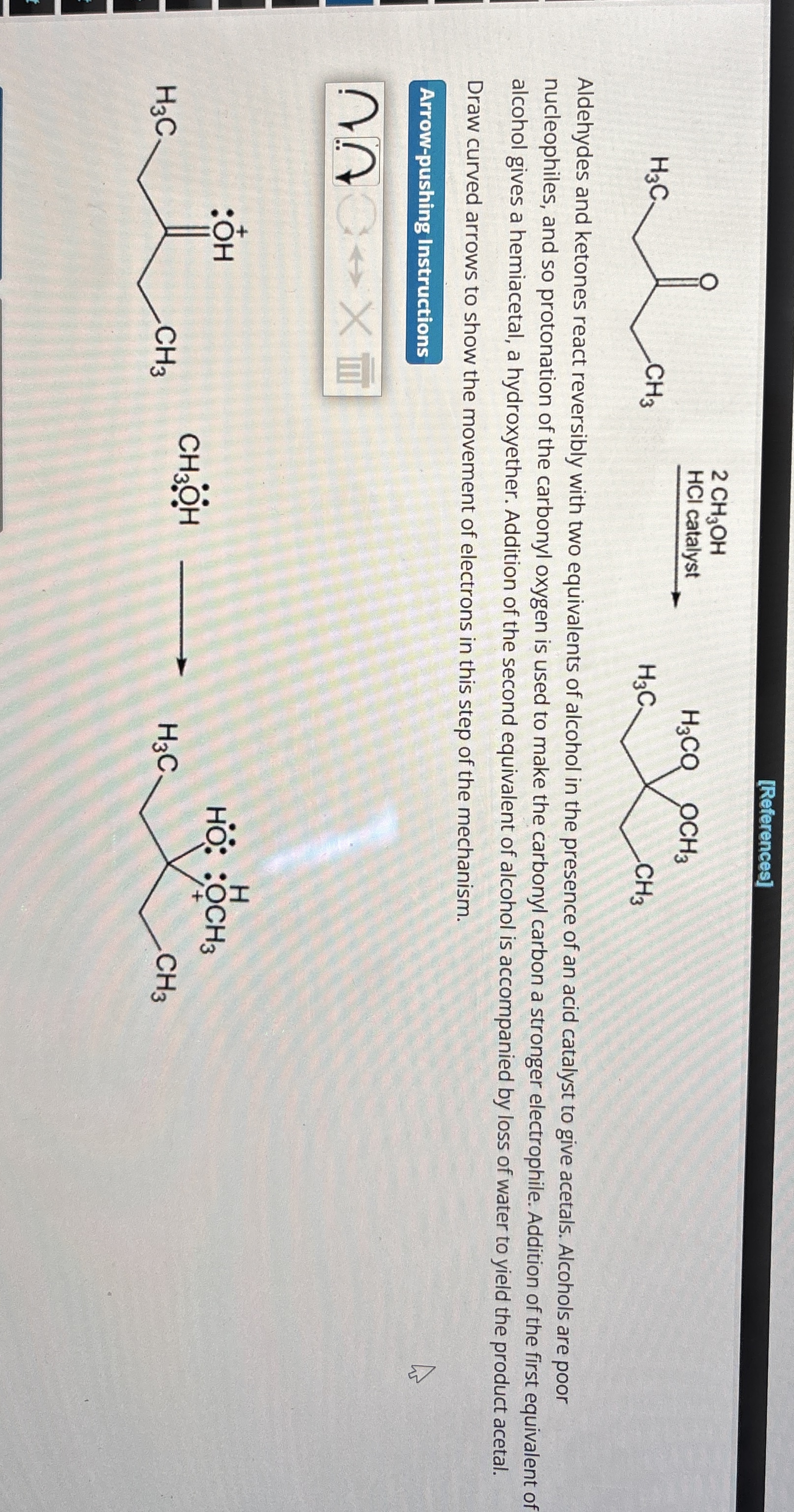 Solved [References][2CH3OH],[HCl ﻿catalyst ]Aldehydes and | Chegg.com