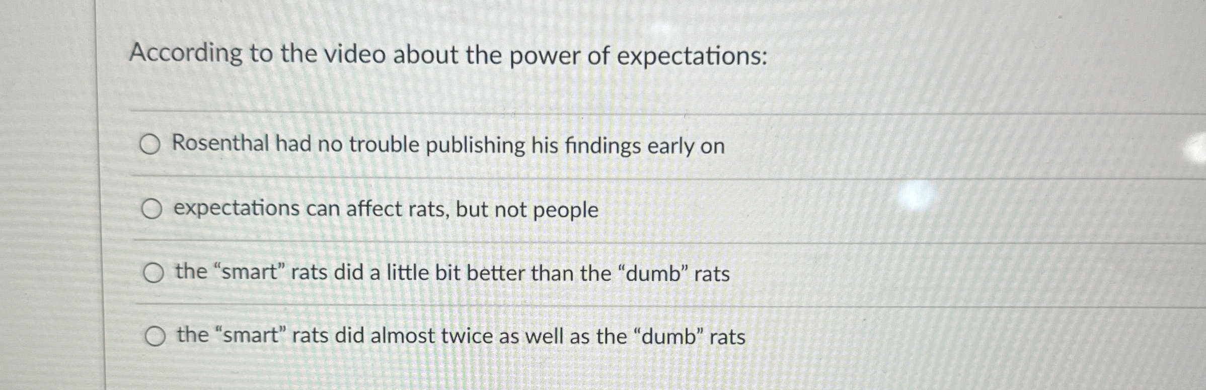 Solved According to the video about the power of | Chegg.com