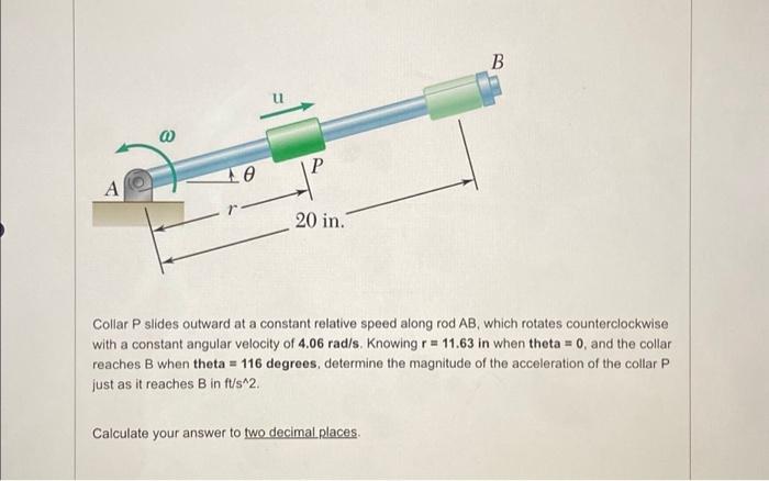 Solved Collar P Slides Outward At A Constant Relative Speed | Chegg.com