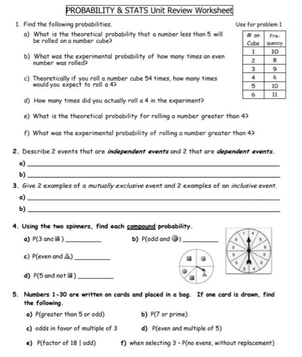 unit 9 probability and statistics homework 6 probability review