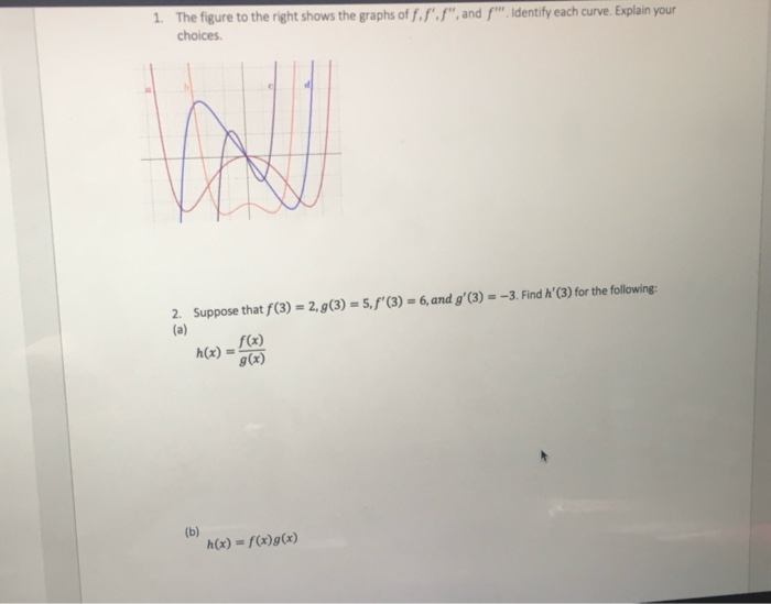 Solved 1. The figure to the right shows the graphs of | Chegg.com