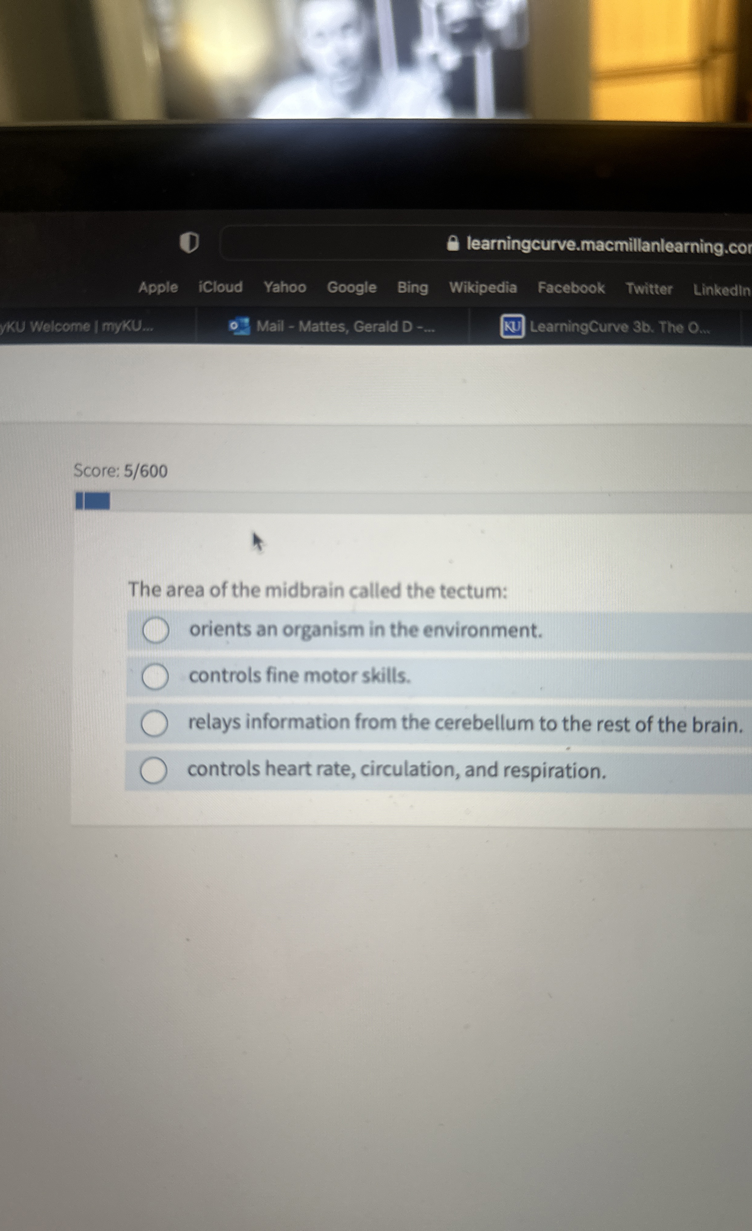 Solved Score 5600The area of the midbrain called the