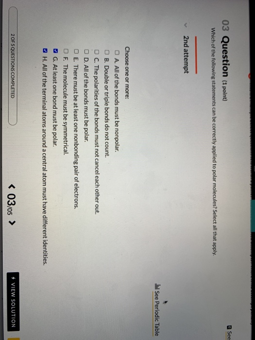 Solved See 03 Question (1 point) Which of the following | Chegg.com