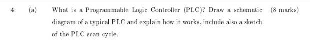 Solved 4. What is a Programmable Logic Controller (PLC)? | Chegg.com