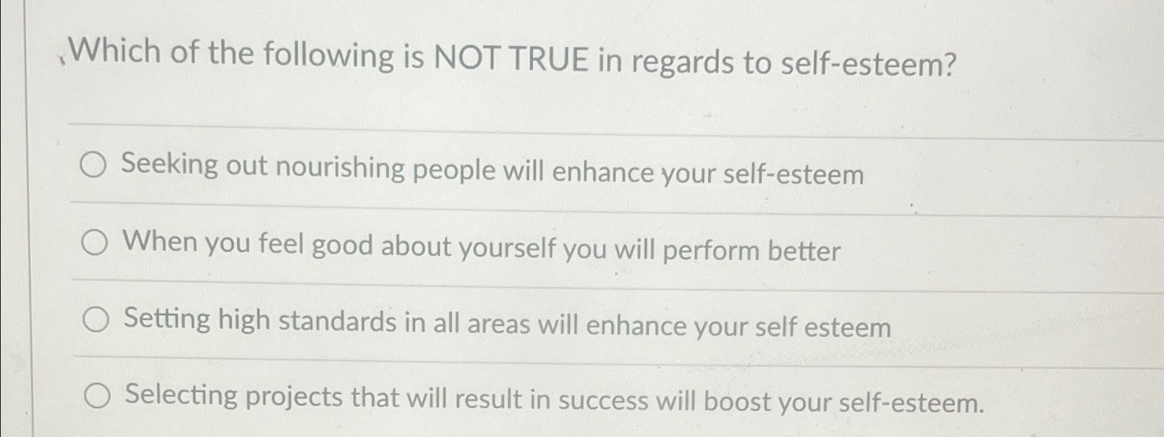 Solved Which of the following is NOT TRUE in regards to