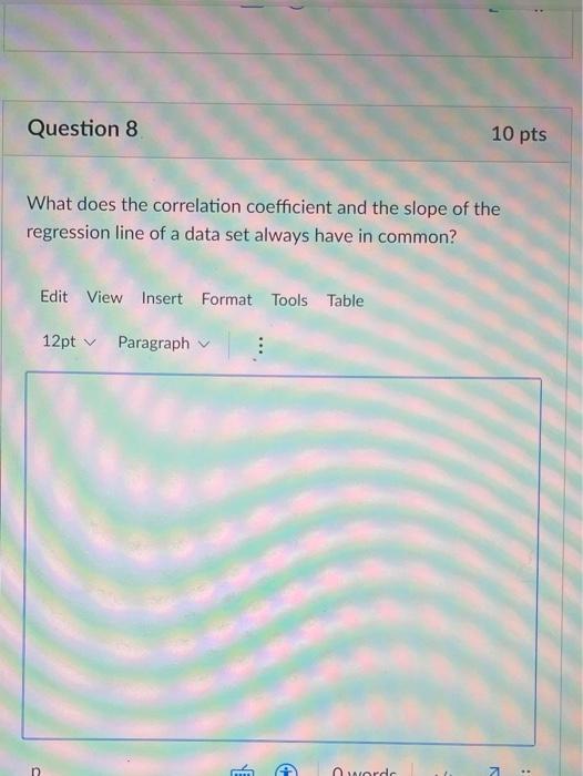 Solved Question 8 10 pts What does the correlation | Chegg.com
