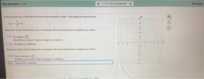 Solved Ay Give the slope and y intercept of the line whose | Chegg.com