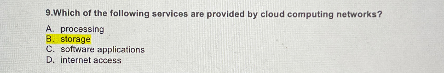 Solved 9.Which of the following services are provided by | Chegg.com