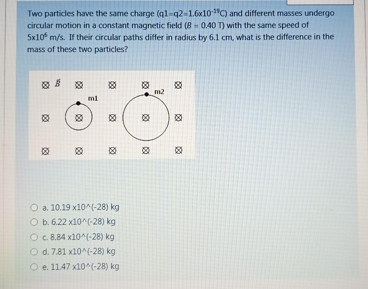 Solved Two particles have the same charge (91=q2=1.6x10-19C) | Chegg.com