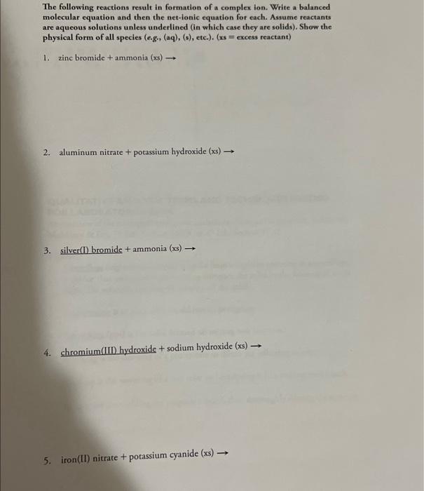 Solved The following reactions result in formation of a