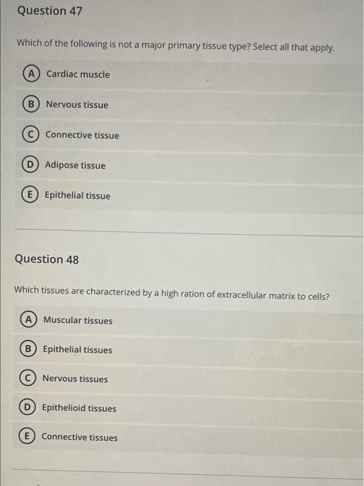 Solved Question 47 Which of the following is not a major | Chegg.com