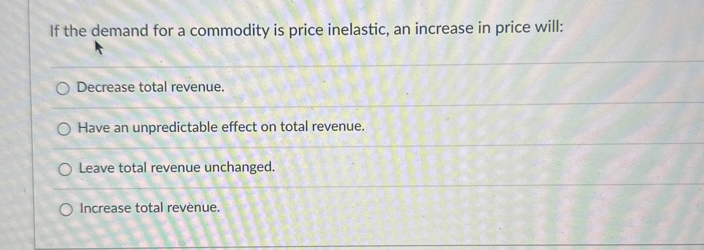 Solved If the demand for a commodity is price inelastic, an | Chegg.com