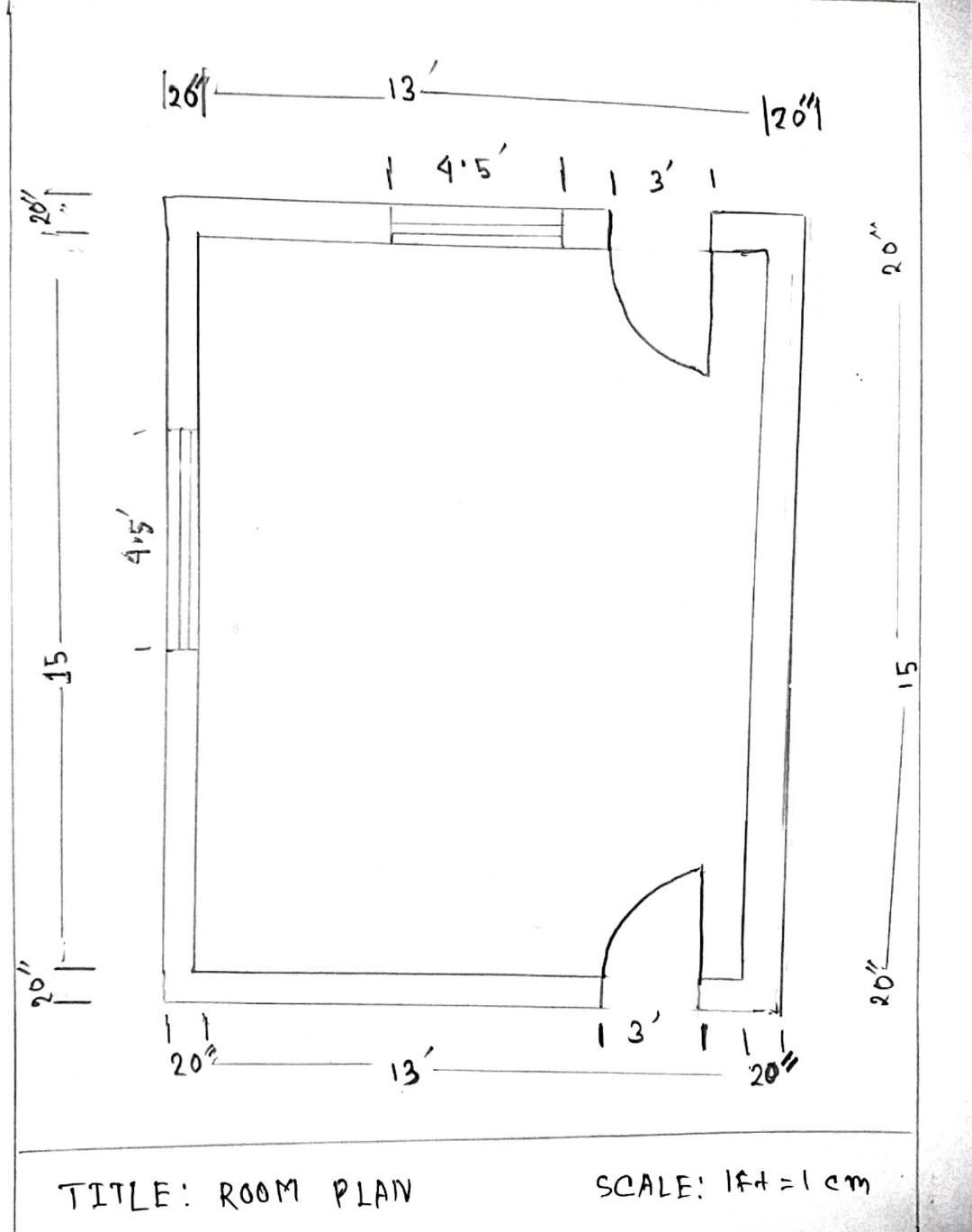 Solved Draw this plan of room using AutoCAD Softwer.Measure | Chegg.com