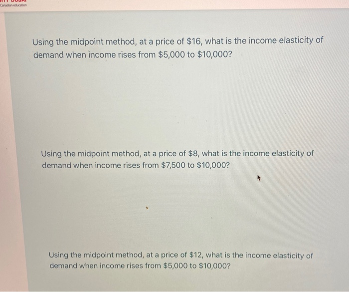 Solved The following table shows a portion of the demand | Chegg.com