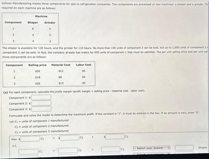 Solved please help me fill in the blanksVollmer | Chegg.com