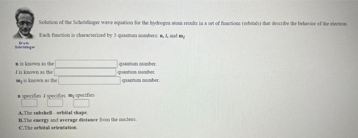 Solved Solution of the Schrodinger wave equation for the | Chegg.com