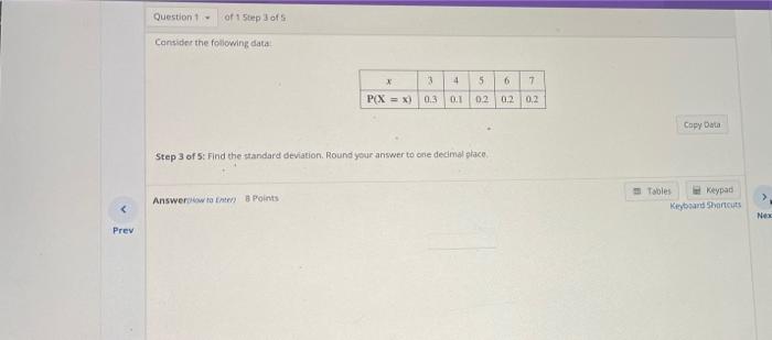 Solved Question 1 - of 1 Step 1 of 5 Consider the following | Chegg.com