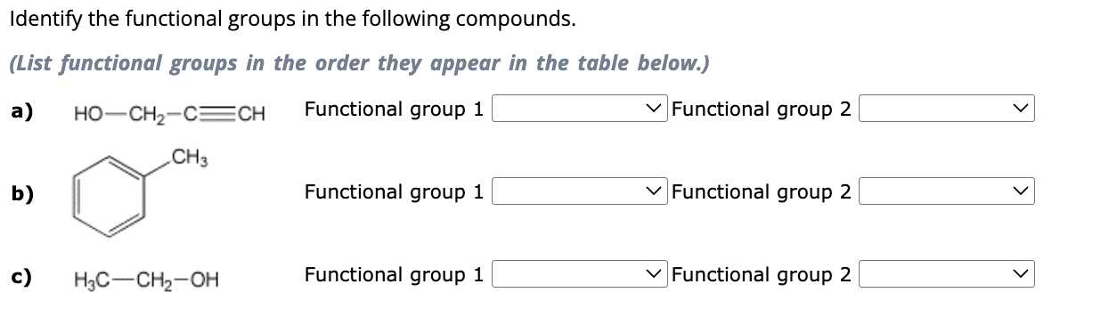Solved Identify the functional groups in the following | Chegg.com