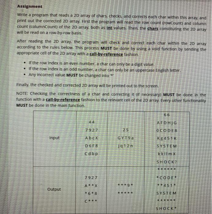 Solved Assignment Write a program that reads a 2D array of | Chegg.com