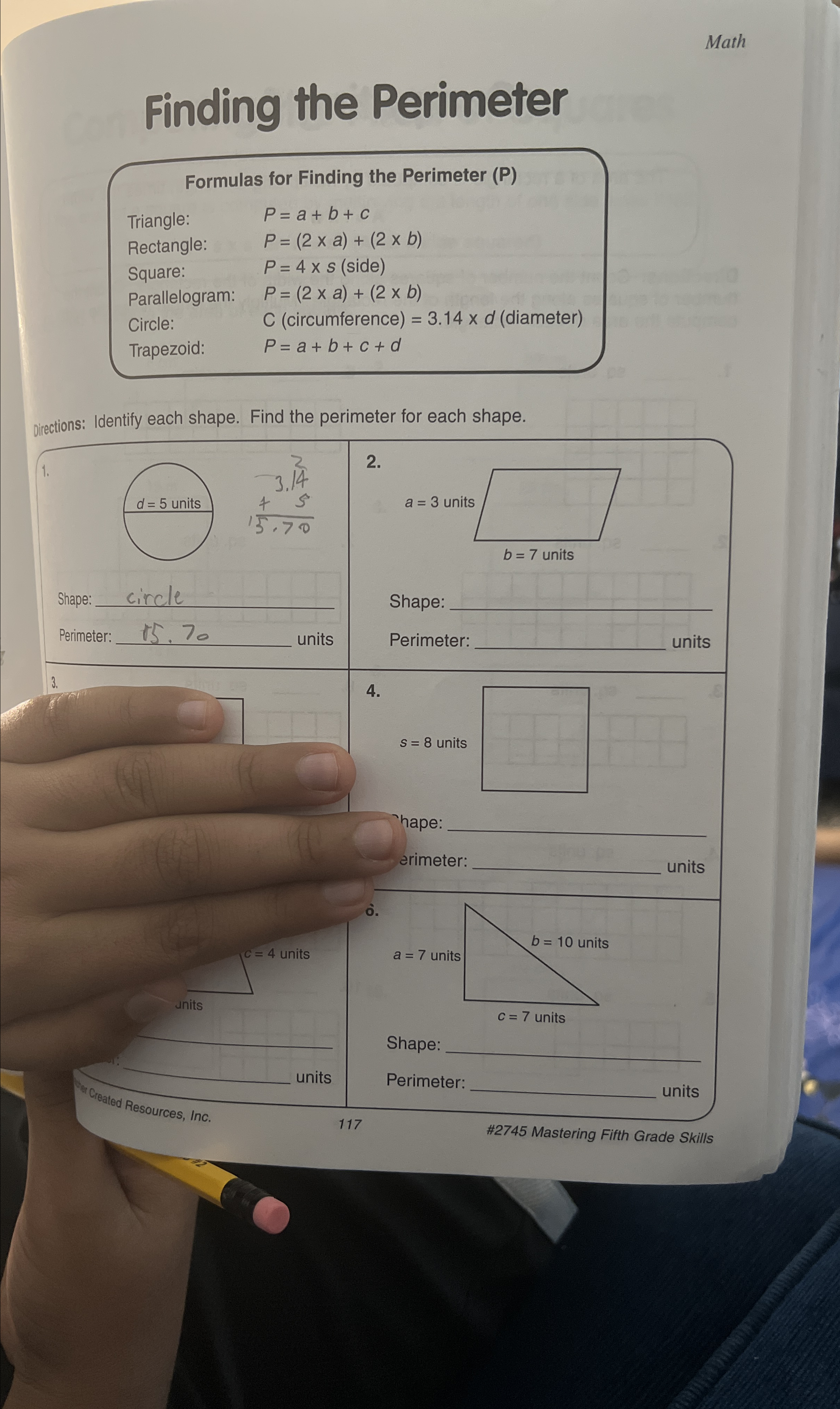 Solved MathFinding the PerimeterFormulas for Finding the | Chegg.com