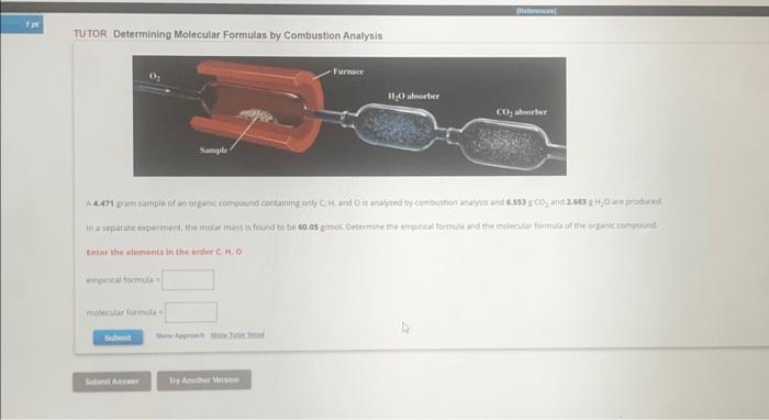Solved TUTOR Determining Molecular Formulas by Combustion | Chegg.com