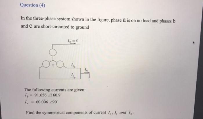 Solved Question (4) In the three-phase system shown in the | Chegg.com