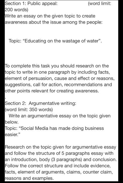 essay writing on water