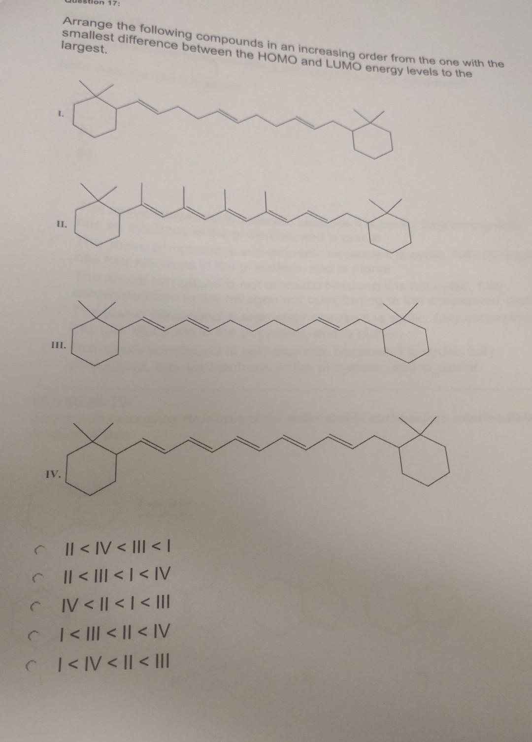 Solved Arrange the following compounds in an increasing | Chegg.com