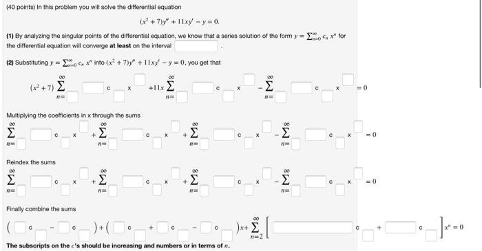 Solved ( 40 points) In this problem you will solve the | Chegg.com