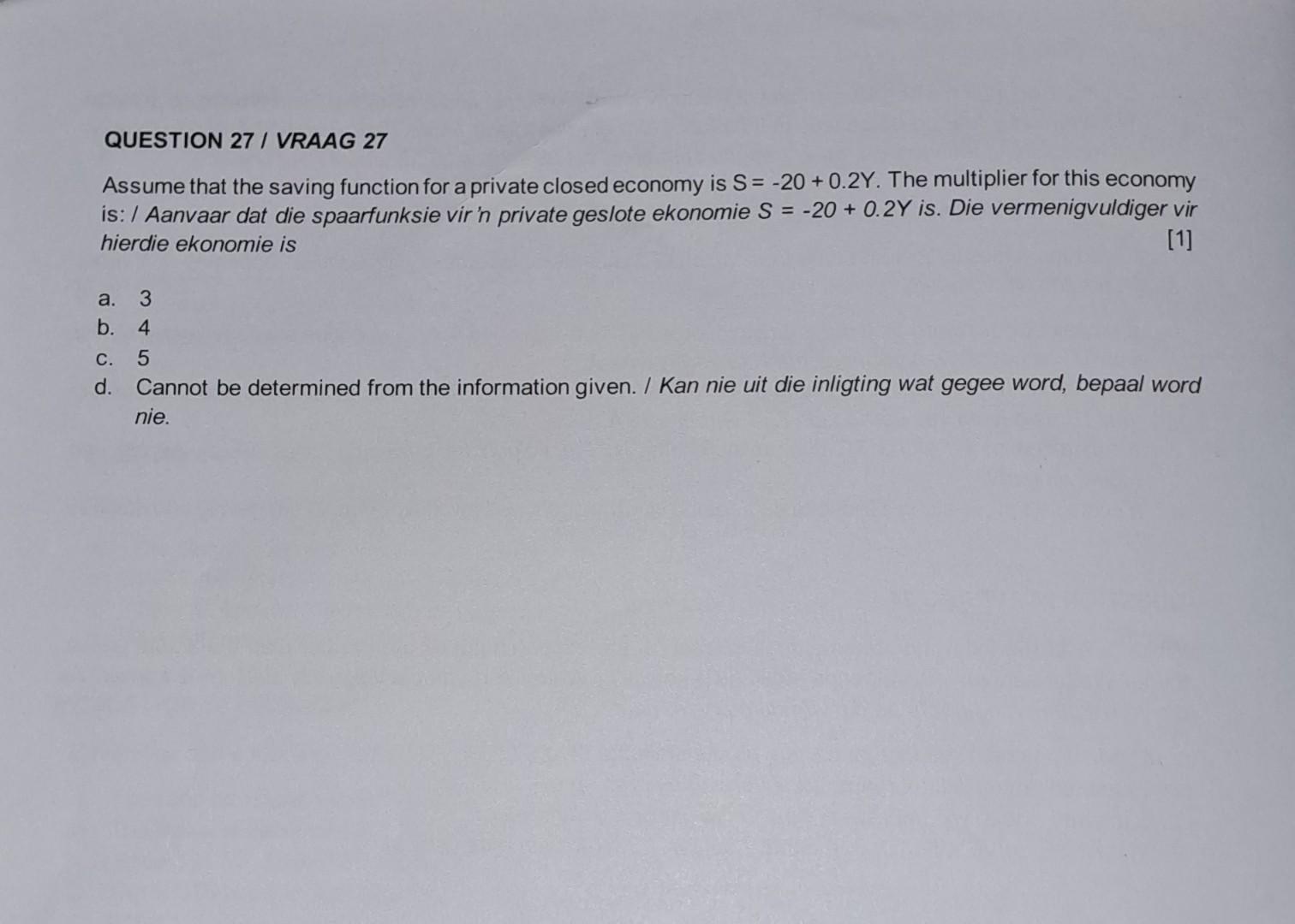 Solved QUESTION 9 / VRAAG 9 Which one of the following | Chegg.com