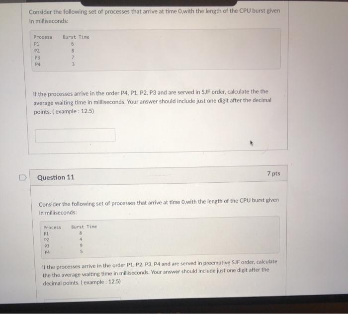 Solved Consider the following set of processes that arrive | Chegg.com