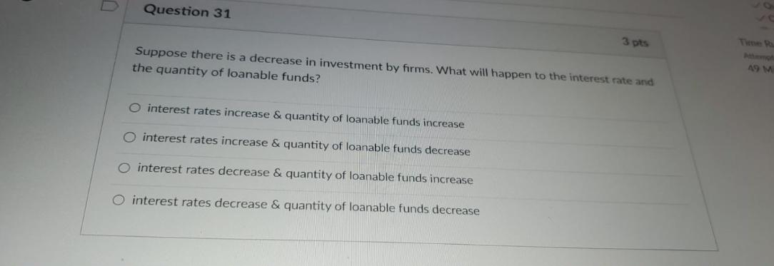 Solved Question 31Suppose there is a decrease in investment | Chegg.com