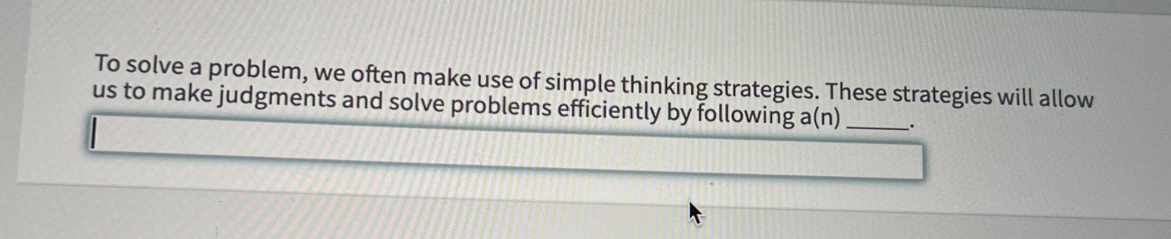 Solved To solve a problem, we often make use of simple | Chegg.com