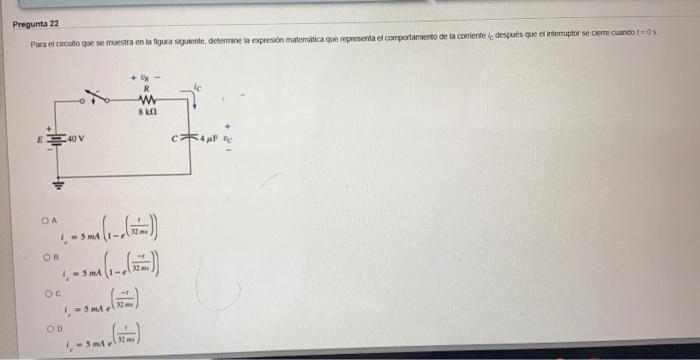 Pregunta 22 Para El Circuito Que Se Muestra En La | Chegg.com