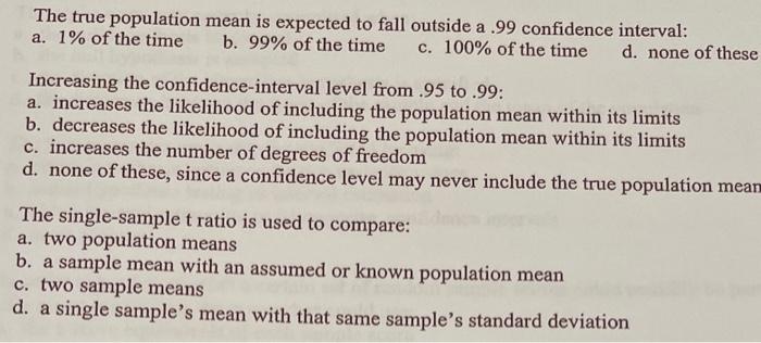 Solved The true population mean is expected to fall outside | Chegg.com