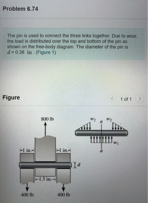 Mech Engineering Pin Problem Solved Problem 6.74 The pin is used to connect the three | Chegg.com