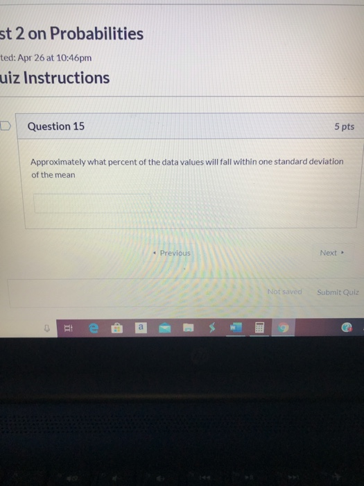 Solved st 2 on Probabilities ted: Apr 26 at 10:46pm uiz | Chegg.com