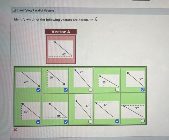 Solved Identify which of the following vectors are parallel | Chegg.com