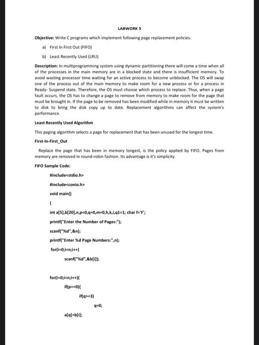 Solved Task Write C Program Which Implements The Least 5961