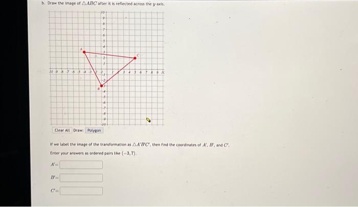 Solved a. Draw the image of ABC after it is reflected | Chegg.com