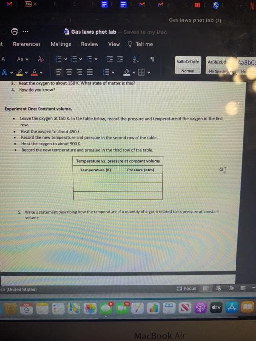 Solved lle Gas laws phet lab (1) Gas laws phet lab Saved to