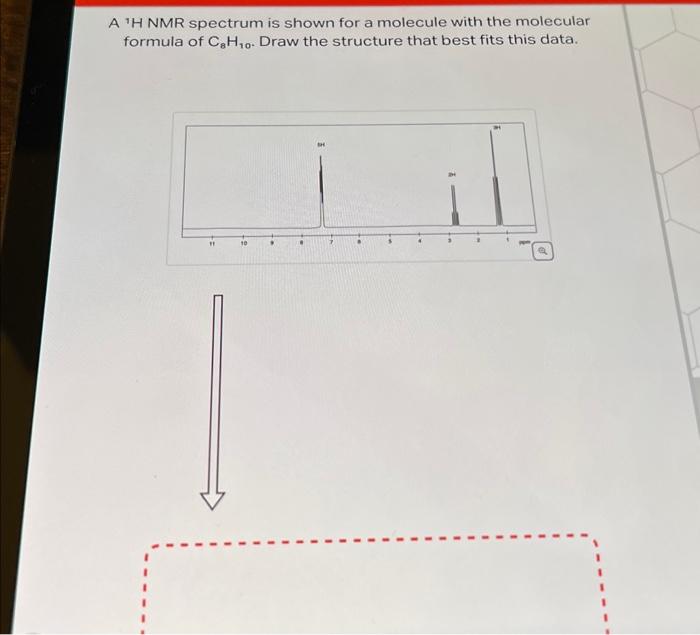 Solved A H Nmr Spectrum Is Shown For A Molecule With The Chegg Com