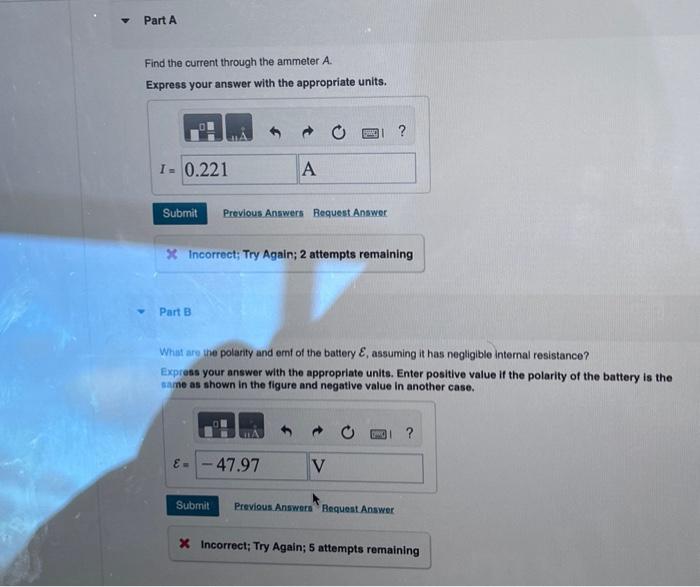 Solved Find the current through the ammeter A. Express your