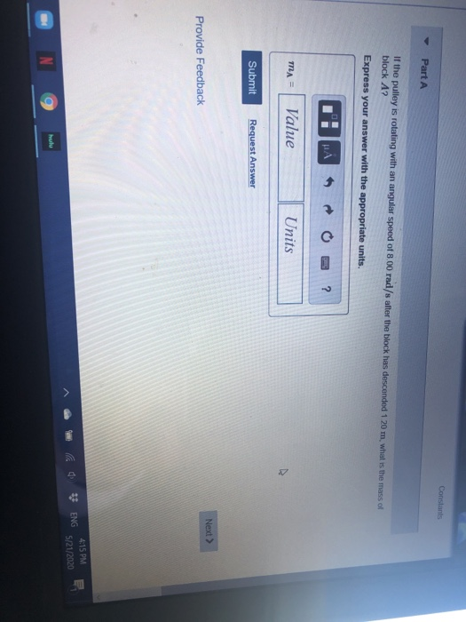 Solved Item 1 Par Consider the system of two blocks shown in | Chegg.com