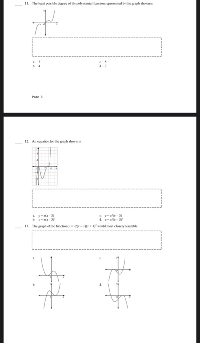 Solved 11. The last possible degree of the polynomial | Chegg.com